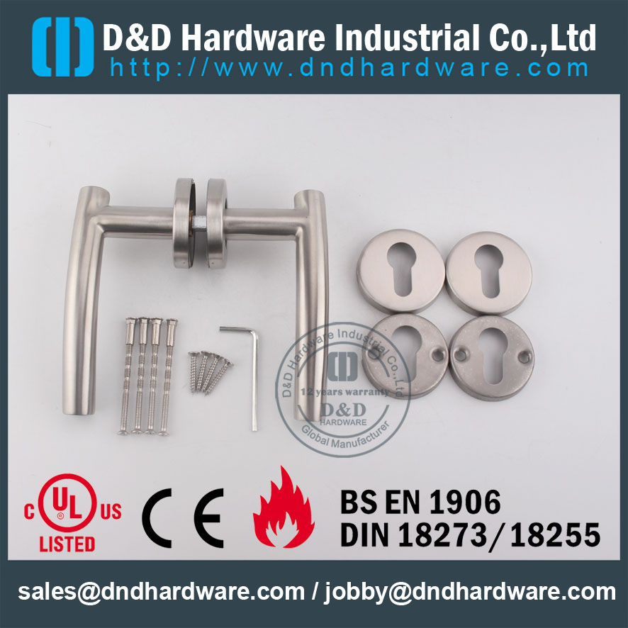 D&D Hardware-Fire rated SS304 Door lever handle DDTH005