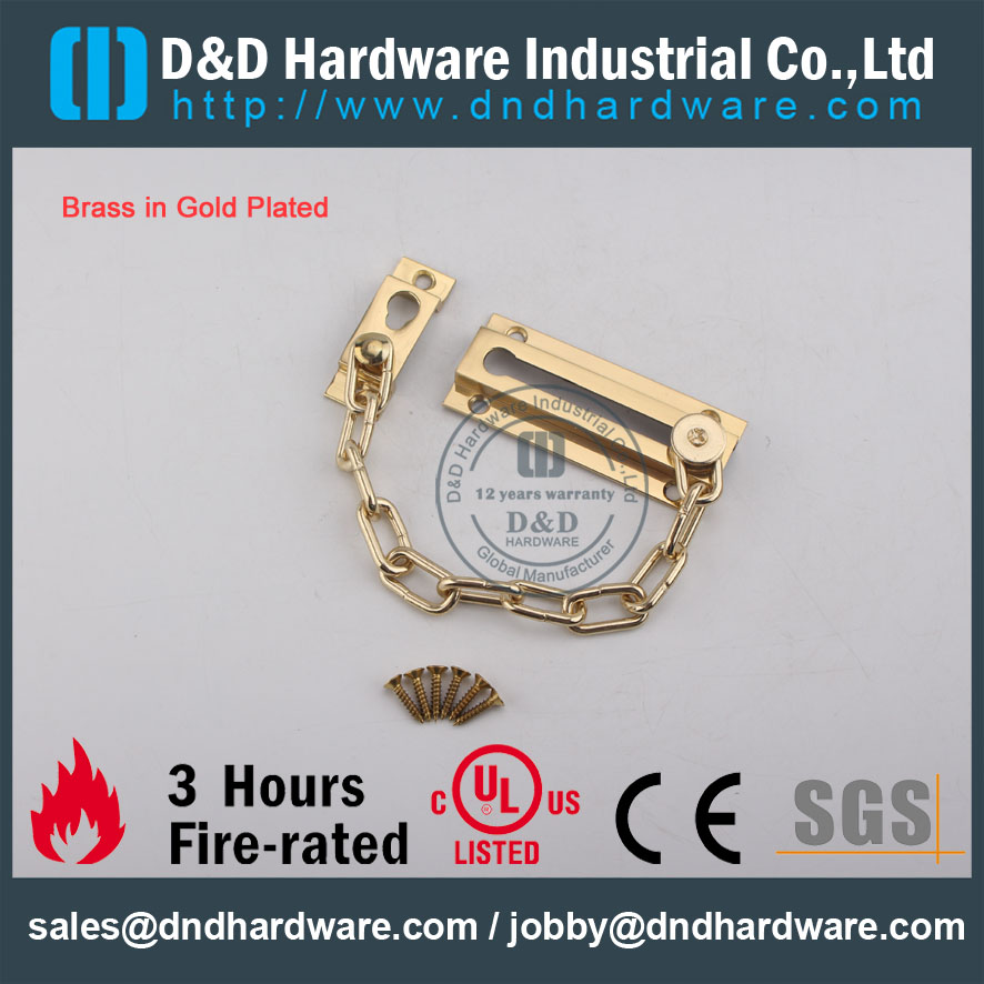D&D Hardware-Euro Interior Stainless Steel Door chain DDDG005