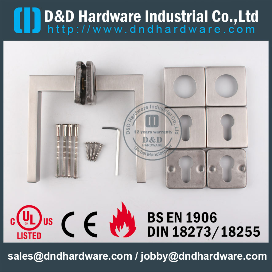D&D Hardware-Square Hollow Door Lock handle DDTH020