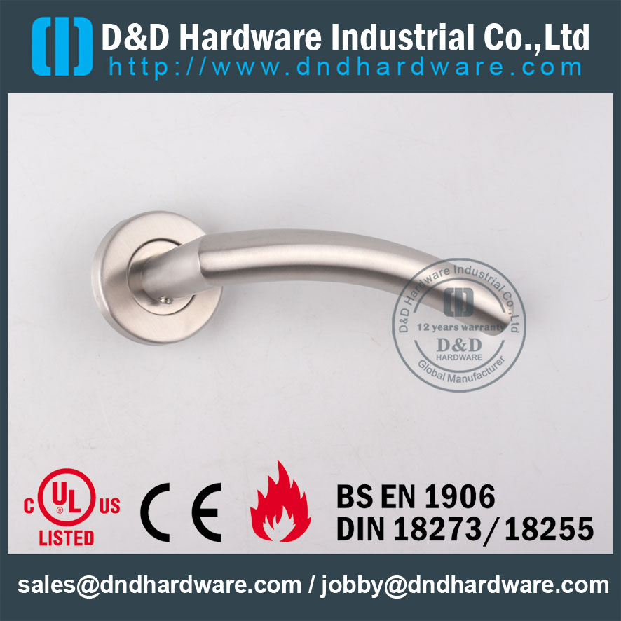 D&D Hardware-SS304 Hollow Door handle with Fire rated certificate DDTH008