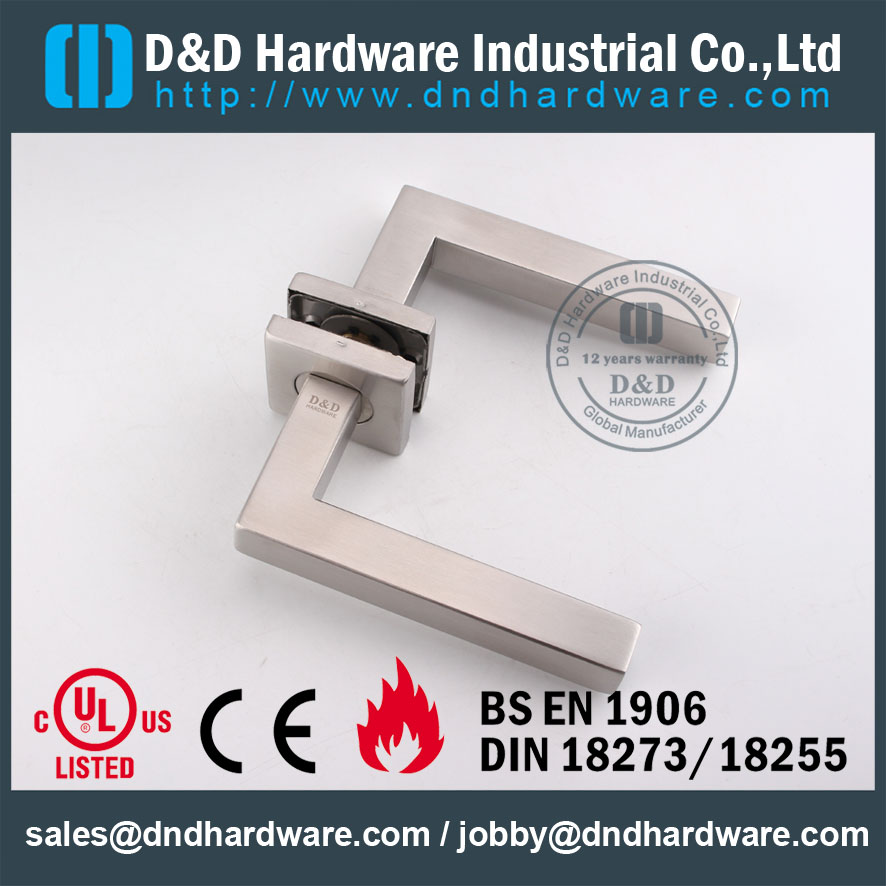 D&D Hardware-Square Fire Rated Hollow Lever handle DDTH019