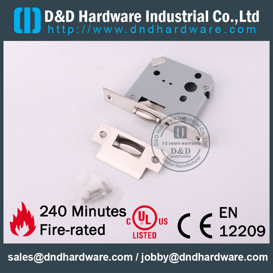 D&D Hardware-Euro Interior SS304 Roller Mortise Lock Body DDML030