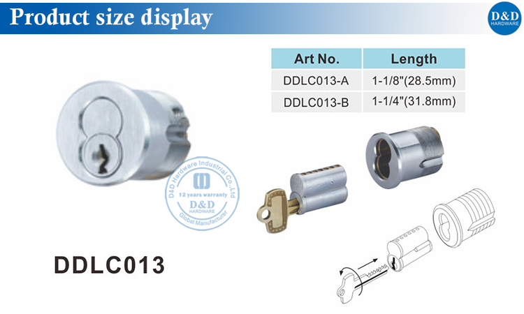 LC013 Lock size
