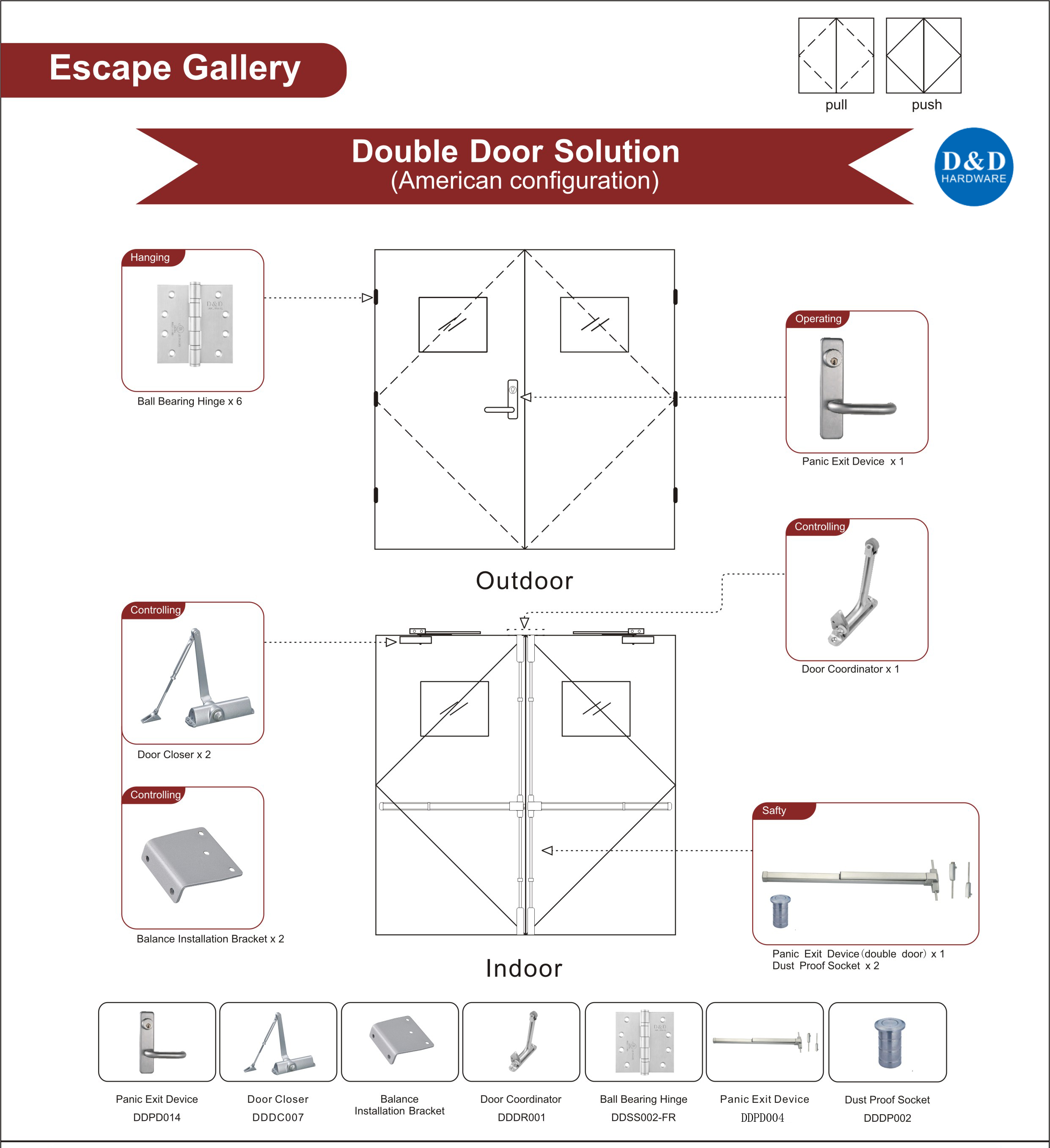 Wooden Escape Gallery Door Solution-D&D Hardware 