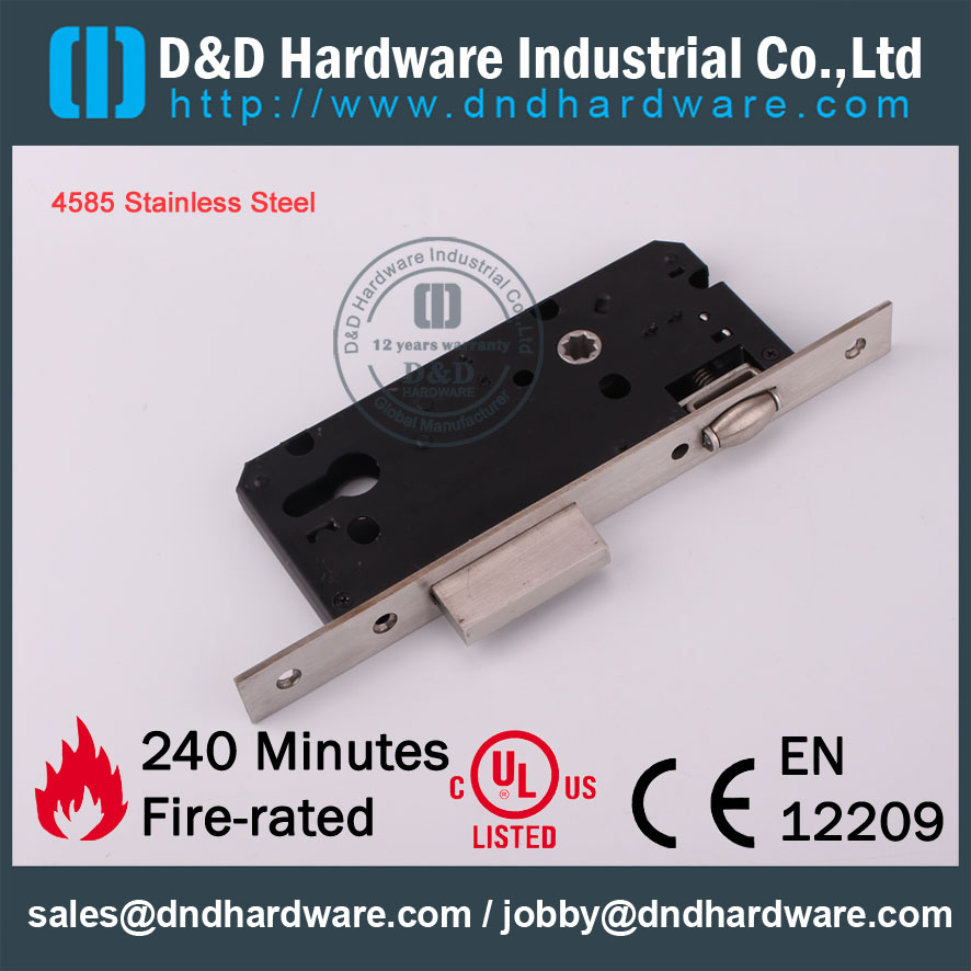 D&D Hardware-Europe Market SS304 Roller Mortise Door Lock DDML017