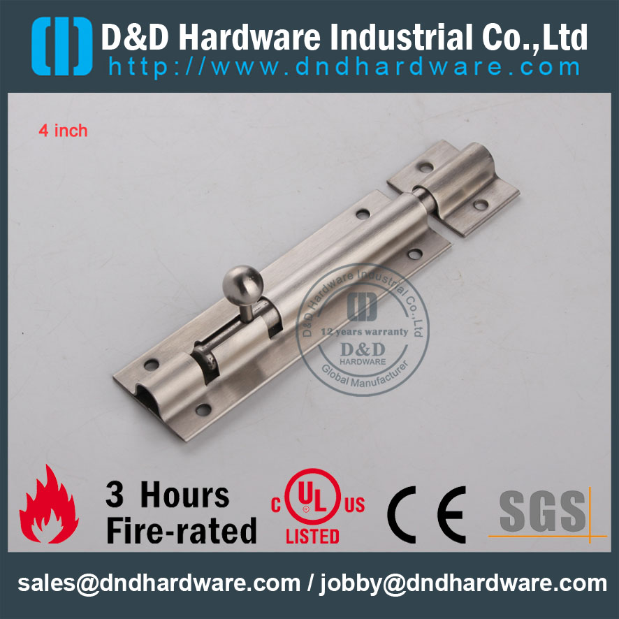 D&D Hardware-Door Accessories Stainless Steel Door Bolt DDDB024