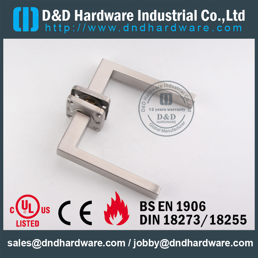 D&D Hardware-SS304 Square Tube Lever handle DDTH020