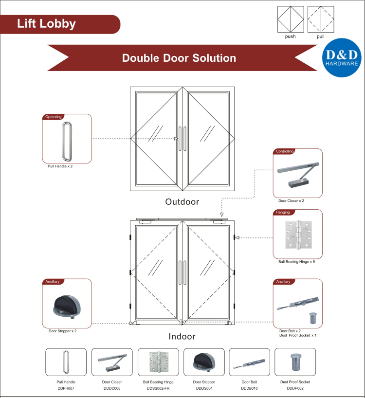 Lift Lobby Fire Rated Door Solution-D&D Hardware