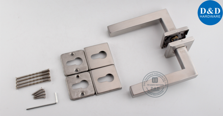 Stainless Steel Square Shape External Lever Door Handle-D&D Hardware