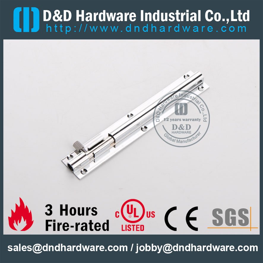 D&D Hardware-Door Ironmongery Brass narrel Bolt DDDB016