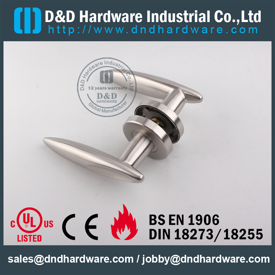 D&D Hardware-Fire Rated SS304 solid lever handle DDSH020