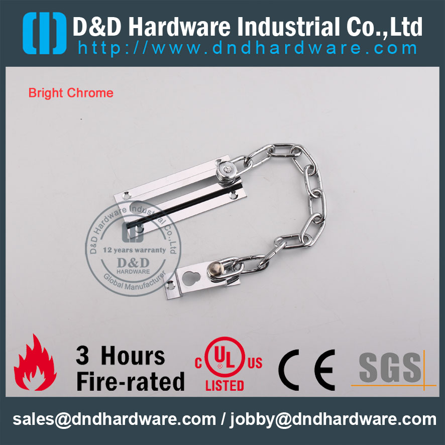 D&D Hardware-Stainless Steel Bright Chrome Door chain DDDG005