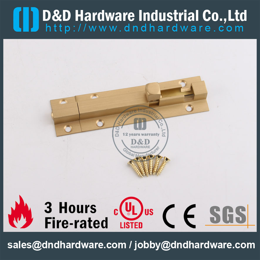 D&D Hardware-Wholesale Door Fitting Brass Door Bolt DDDB016