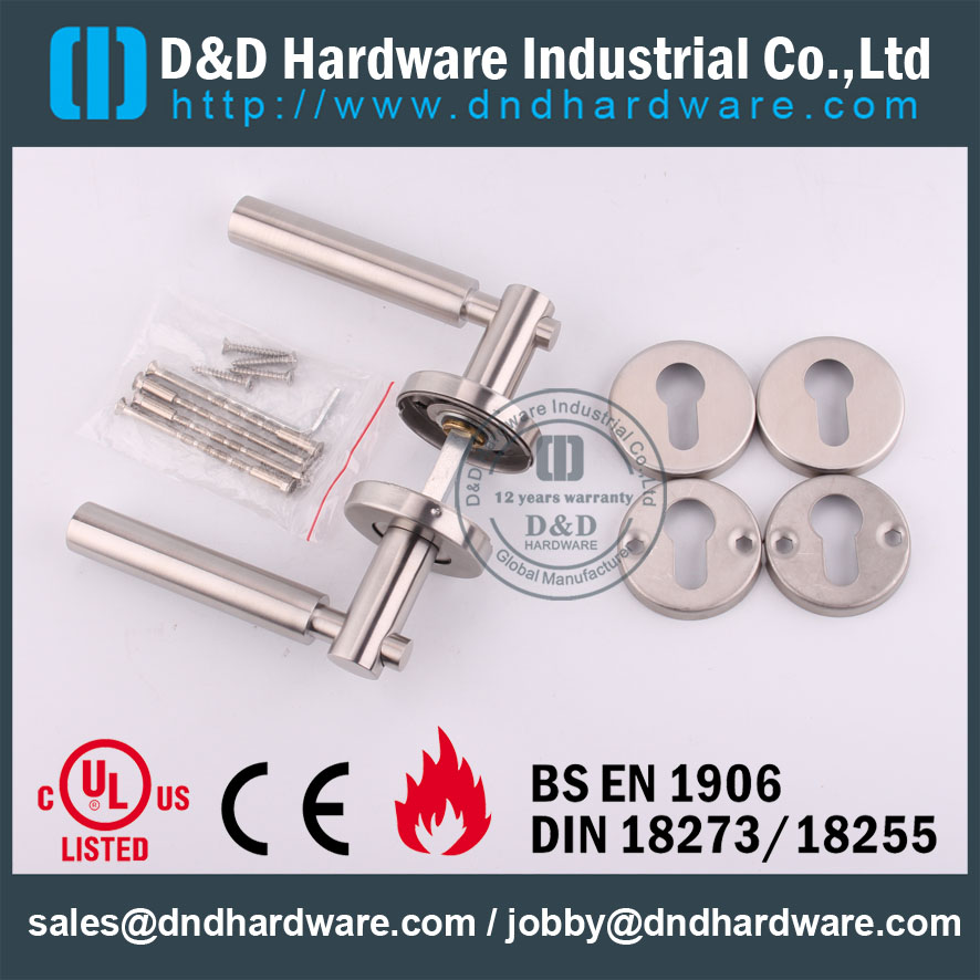 D&D Hardware-UL standard SSS Door Solid lever handle DDSH034