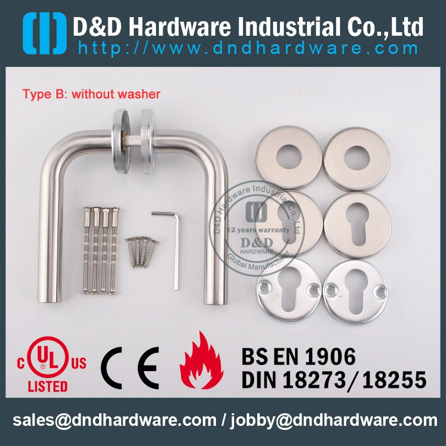 D&D Hardware-EN 1906 Fire Reated Tube lever handle DDTH002