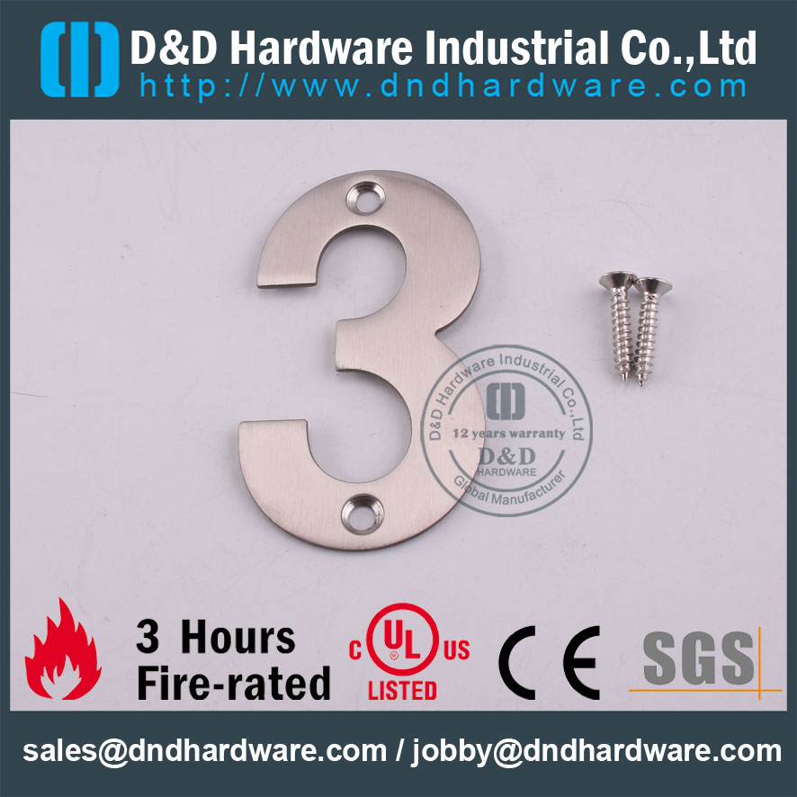 D&D Hardware-SS304 Door Accessories Number Sign Plate DDSP013