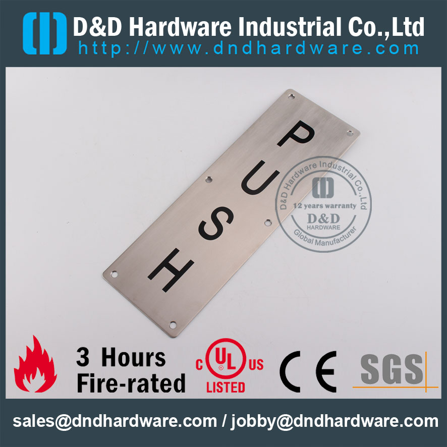 D&D Hardware-Architectural Hardware Public Door PUSH Plate DDSP004