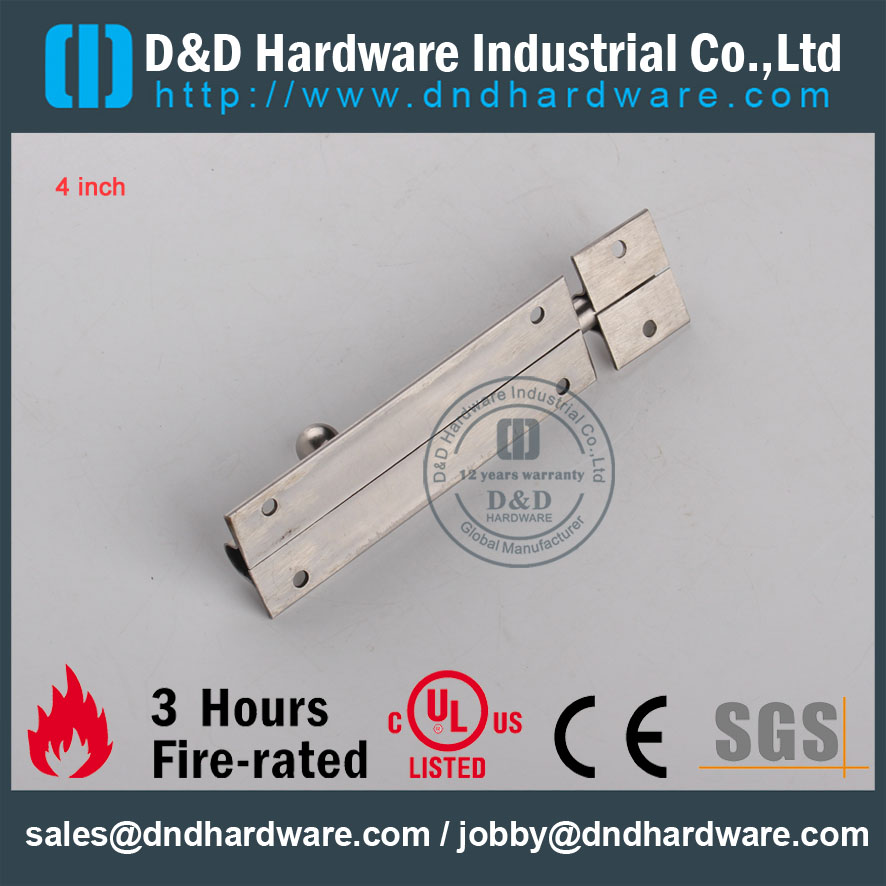 D&D Hardware- Stainless Steel Door Fitting Door Bolt DDDB024