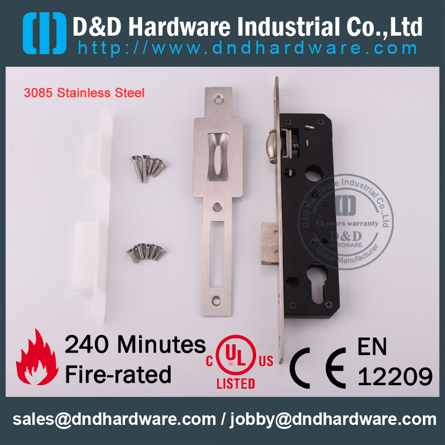 D&D Hardware-3085 Stainless Steel 304 Roller Mortise Lock DDML017