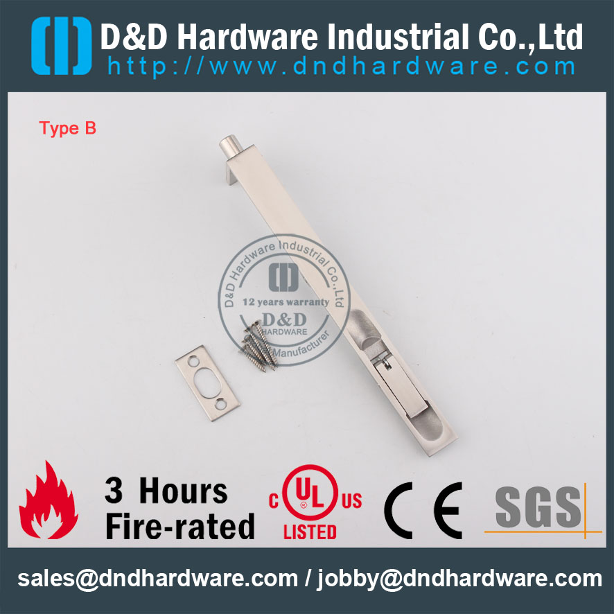 D&D Hardware-Stainless steel Euro Interior Door Bolt DDDB001
