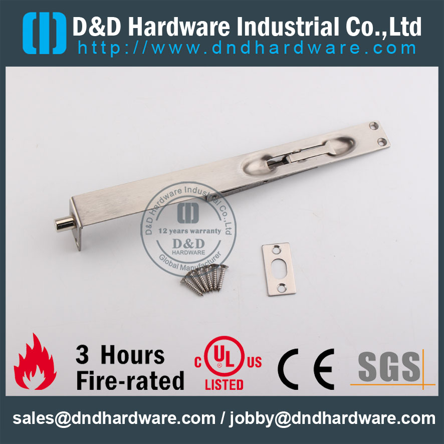 D&D Hardware-10 Inch Construction Hardware SSS Door Bolt DDDB006