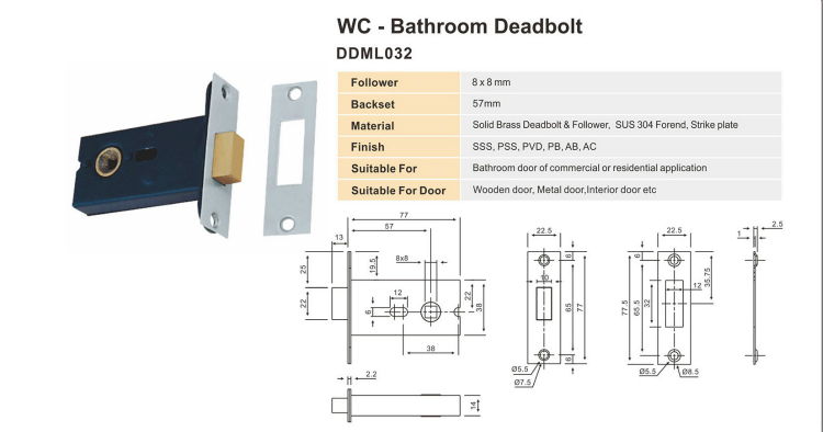 WC-Bathroom Deadbolt-ML032