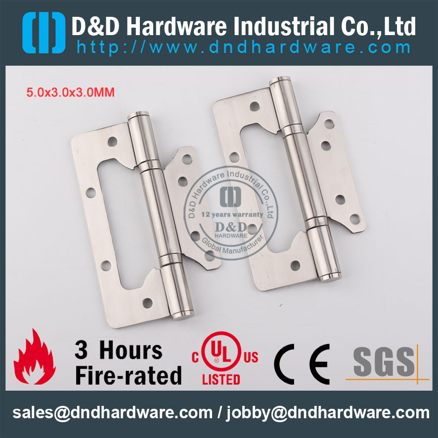 D&D Hardware-Stainless steel 5x3x3 Flush Hinge DDSS026