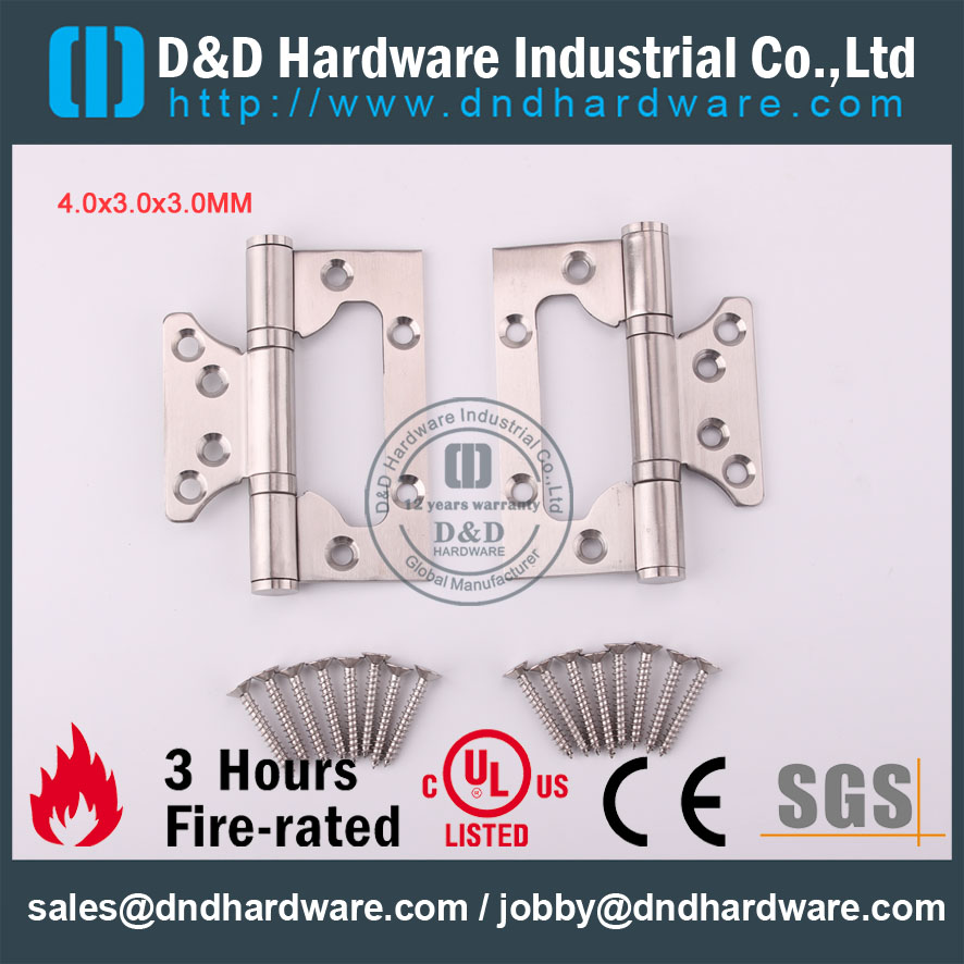 D&D Hardware-Wholesale Grade 304 Fire Rated Door Flush Hinge DDSS026