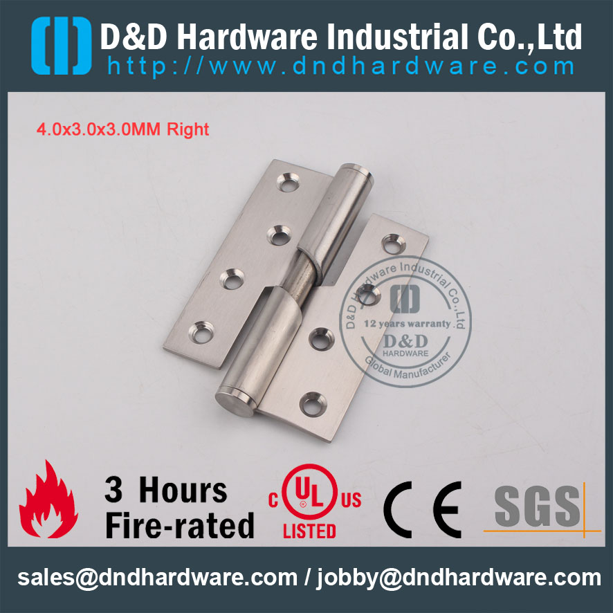 D&D Hardware-Fire Rated Stainless Steel 304 Rising Hinge 