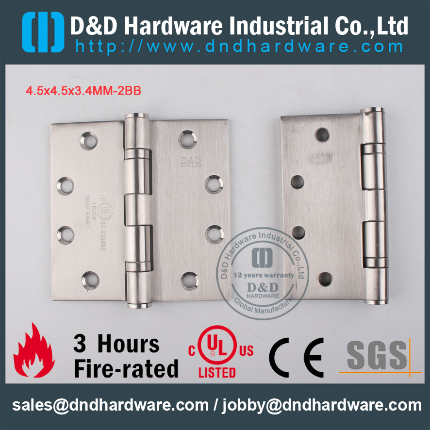 D&D Hardware-UL Fire Rated 4.5x4.5x3.4-2BB Door hinge DDSS001