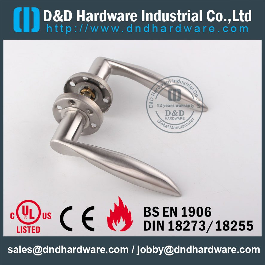 Stainless Steel 304 Thread Type Solid Lever Handle for Fire-Rated Doors-DDSH026