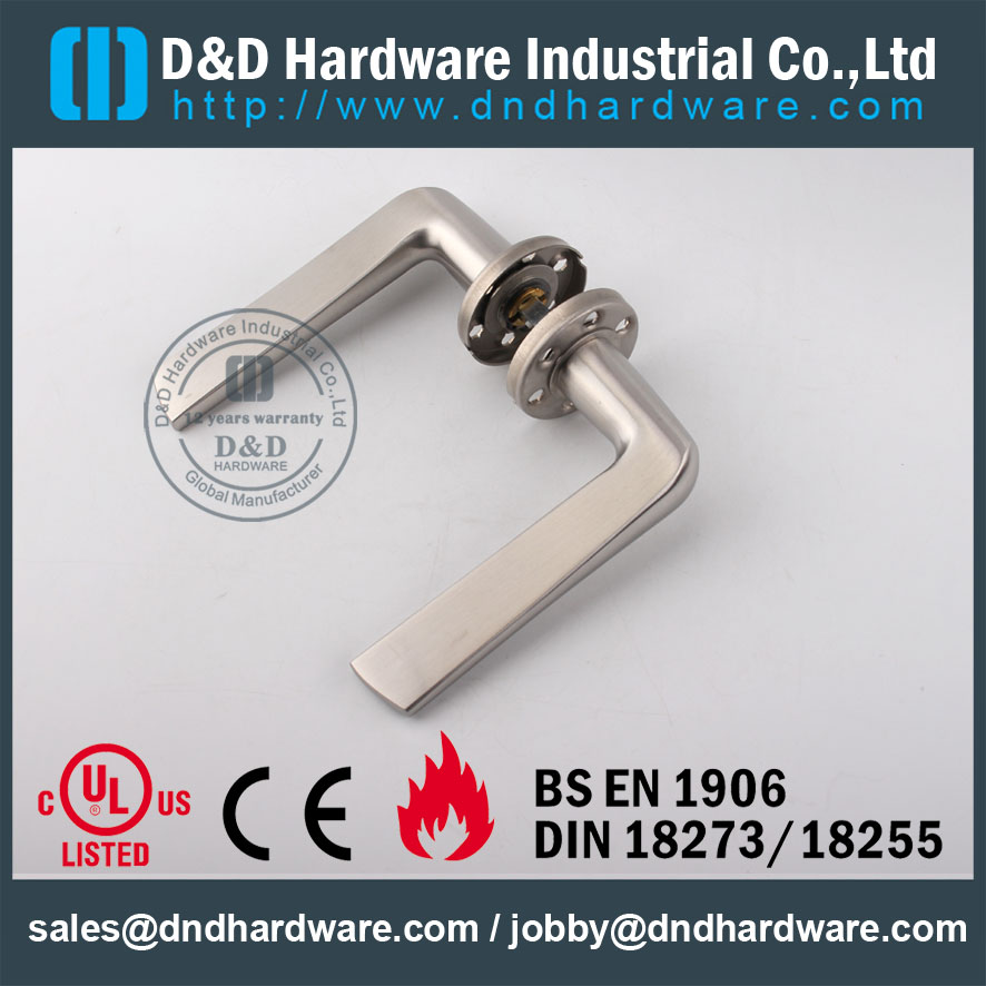 D&D Hardware-Fire Rated SS304 solid Door handle DDSH022