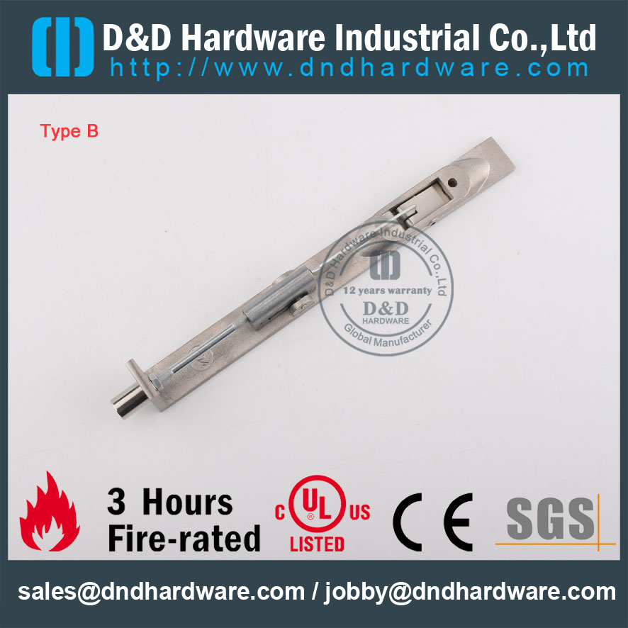 D&D Hardware-Wholesale Grade SS304 Door Bolt DDDB001