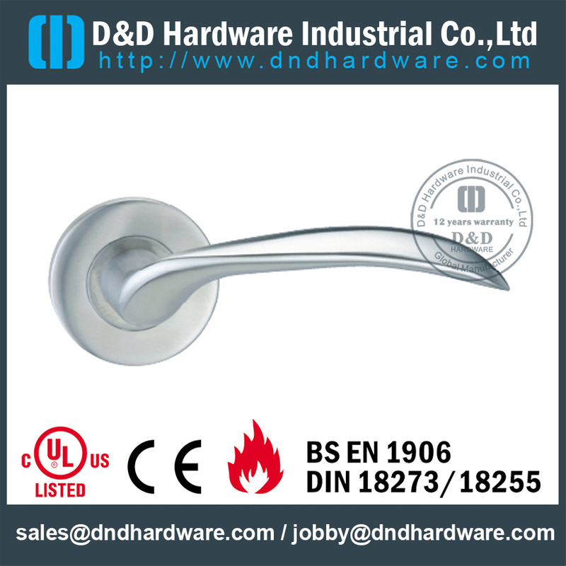 Stainless steel 304 arc-shaped lever solid handle for Wood Door - DDSH137