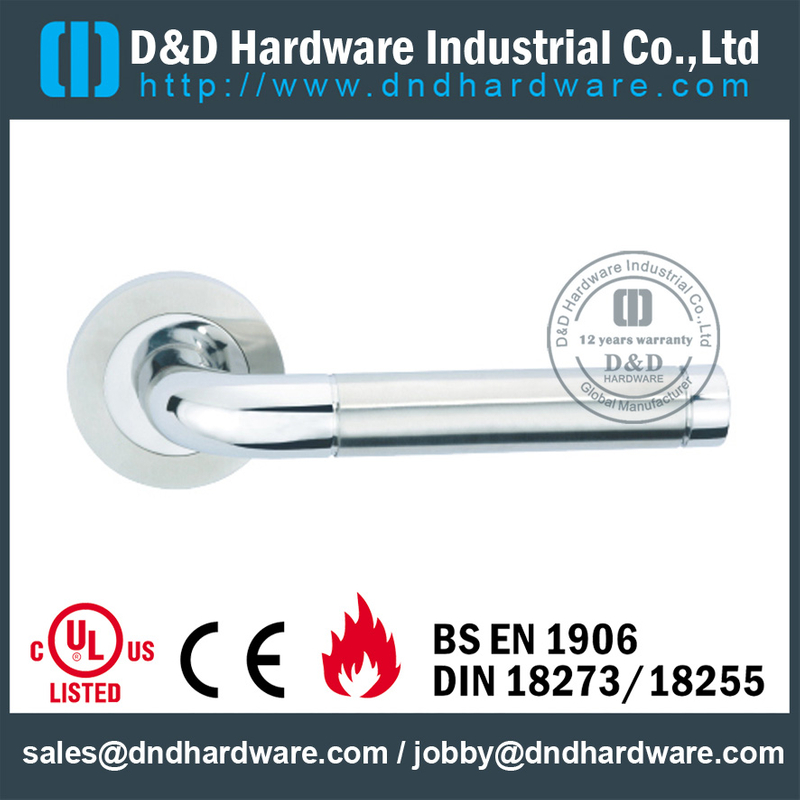 Cast Solid Stainless Steel Lever Handle for Double Doors-DDSH186