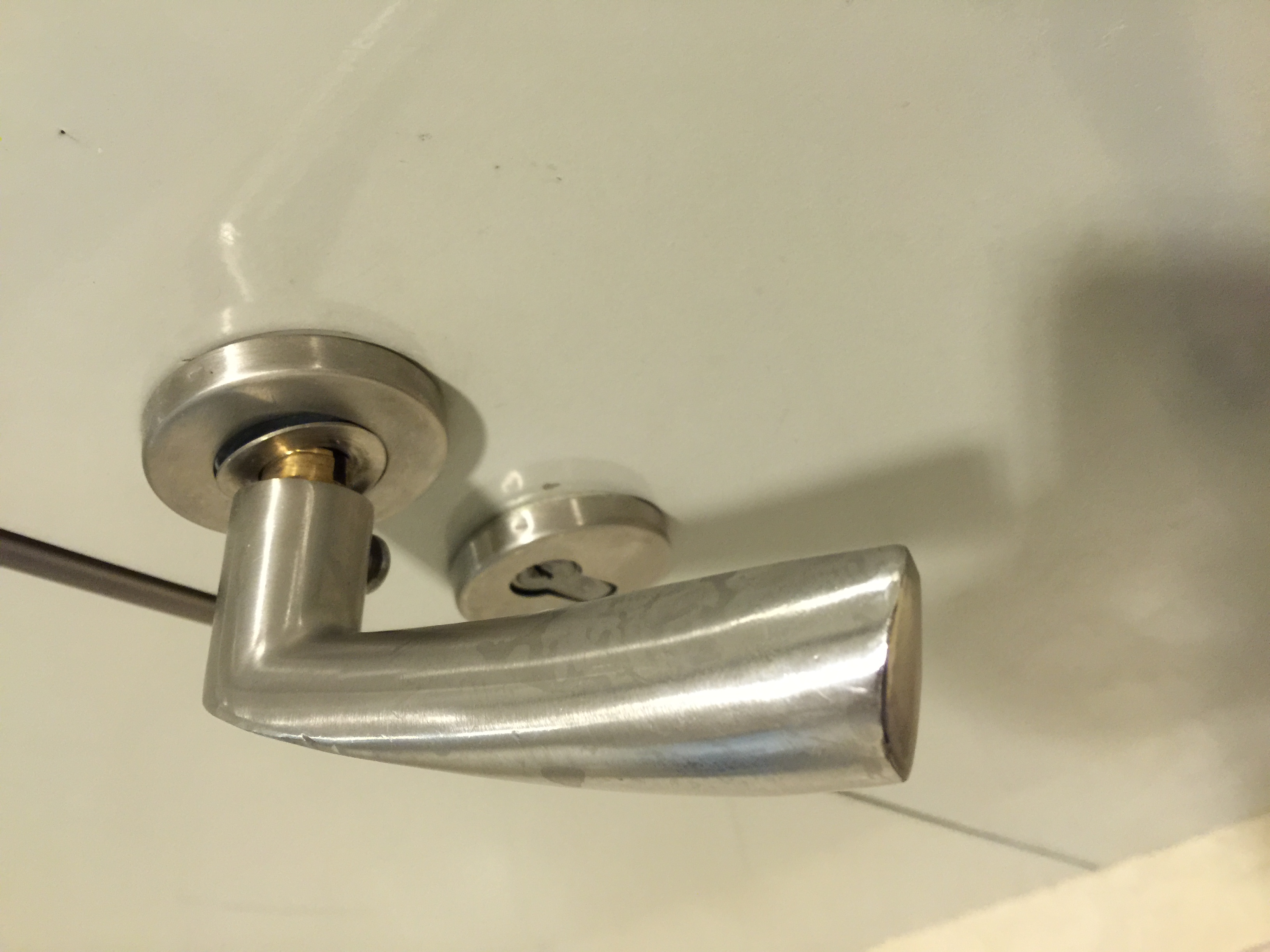 Stainless steel door handle falling off