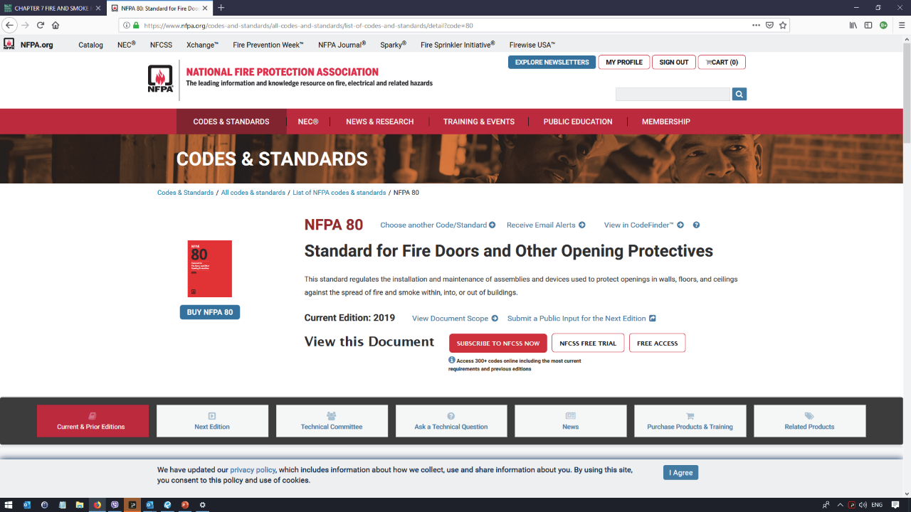 NFPA80 fire door requirements