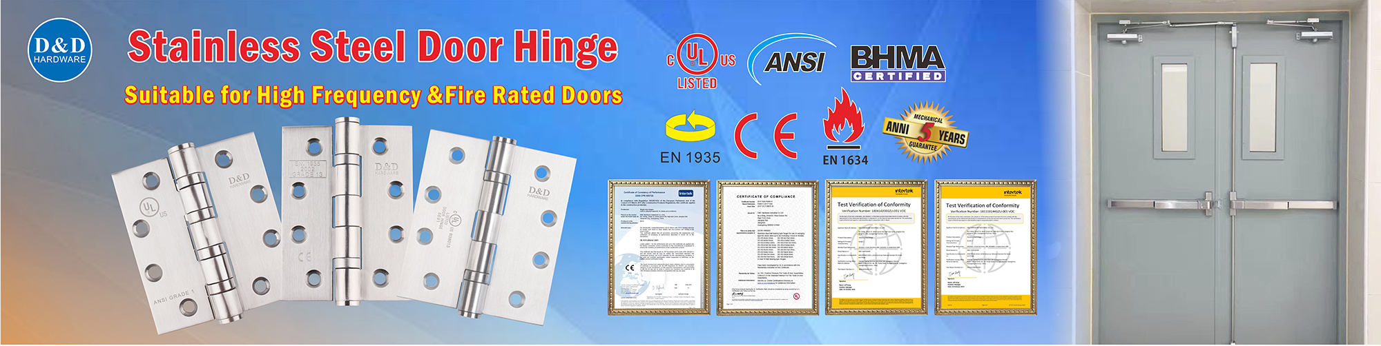 What are the requirements for the hinge of fire door?
