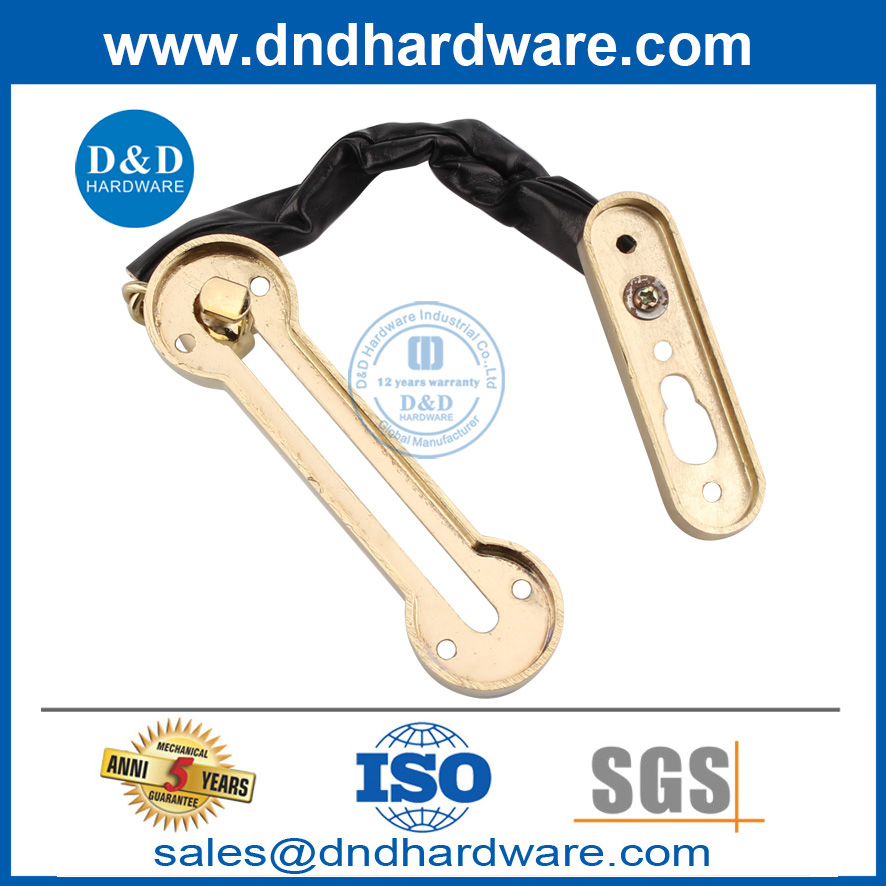 Polished Brass Zinc Alloy Security Door Chain Hardware Supplier-DDDG003