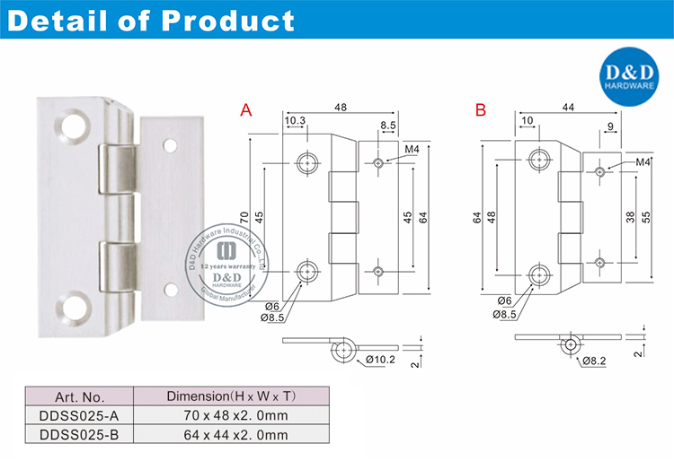 Stainless Steel Laboratory Hinge-D&D Hardware