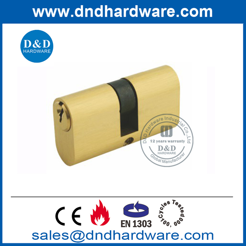 Euro Brass Oval Double Cylinder for Wooden Door-DDLC008