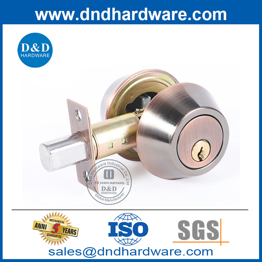Antique Brass Double Side Cylinder Door Konb Deadbolt in Zinc Alloy-DDLK026