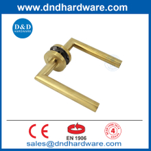 EN1906 Satin Brass Simple Design OEM SS304 Interior Lever Door Handle-DDTH003