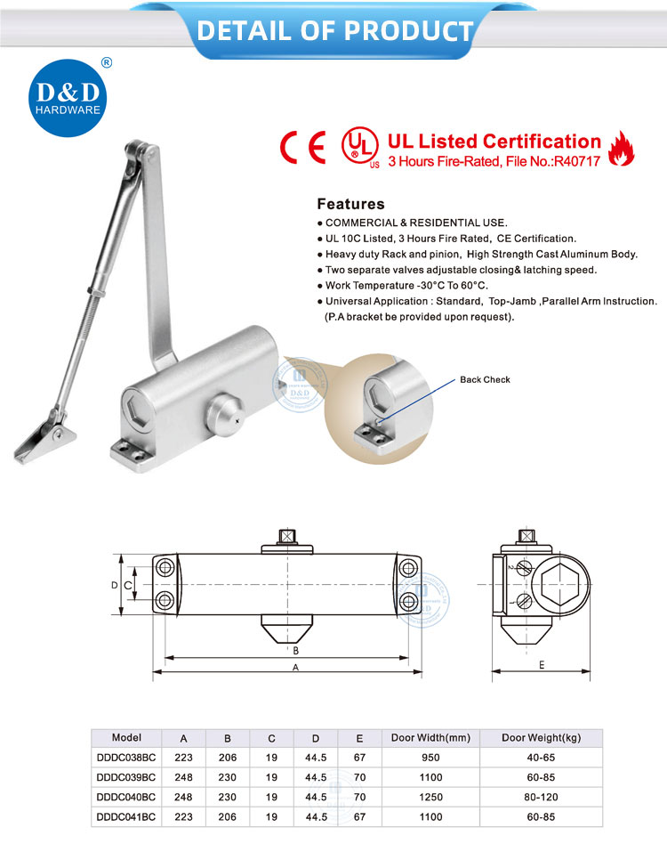 Door Closer for Exterior Door Door Closer for Exterior Door