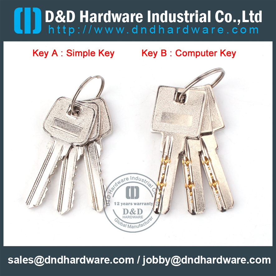 Euro profile double cylinder locks Key-D&D Hardware