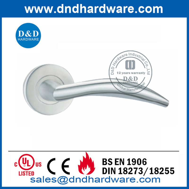 Custom Stainless Steel Safety Exterior Door Solid Lever Handle-DDSH007