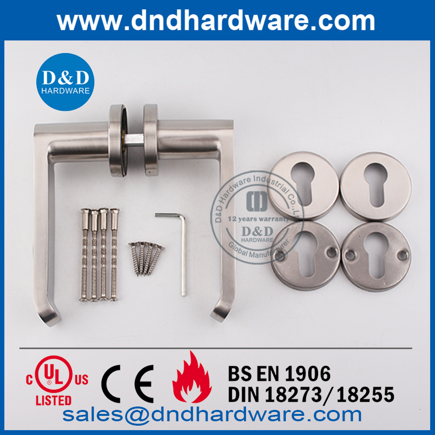 Stainless Steel Security Nickel Lever Handle for Industrial Door-DDSH028