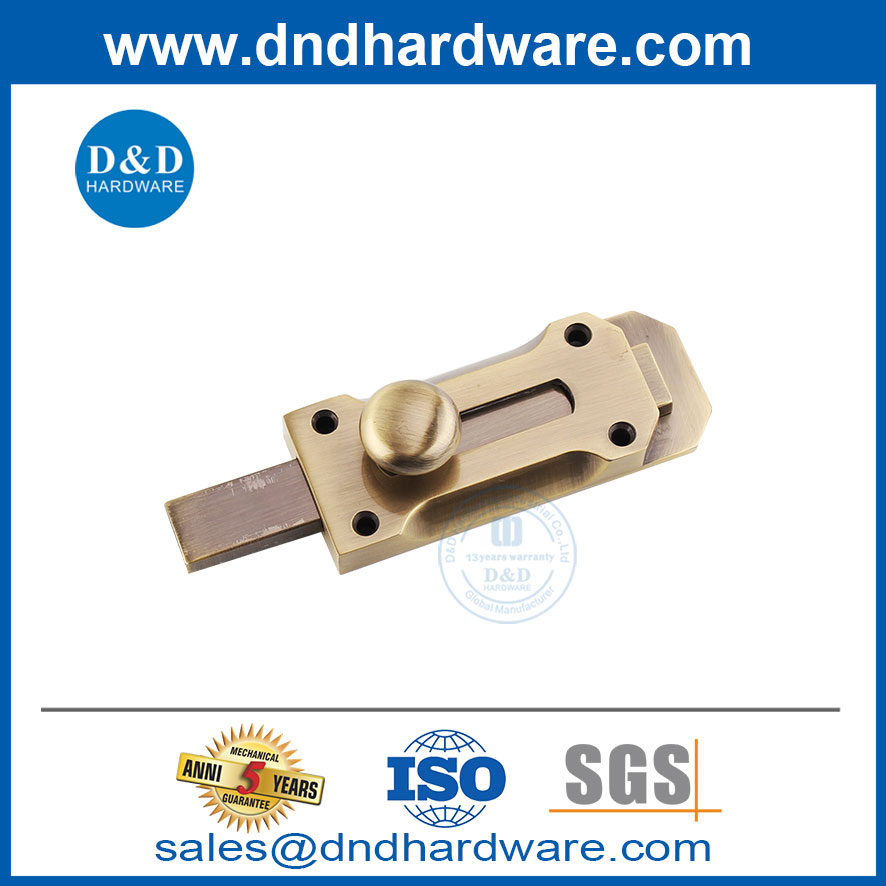 Antique Brass Heavy Duty Security Barrel Door Bolt in Zinc Alloy-DDDB025