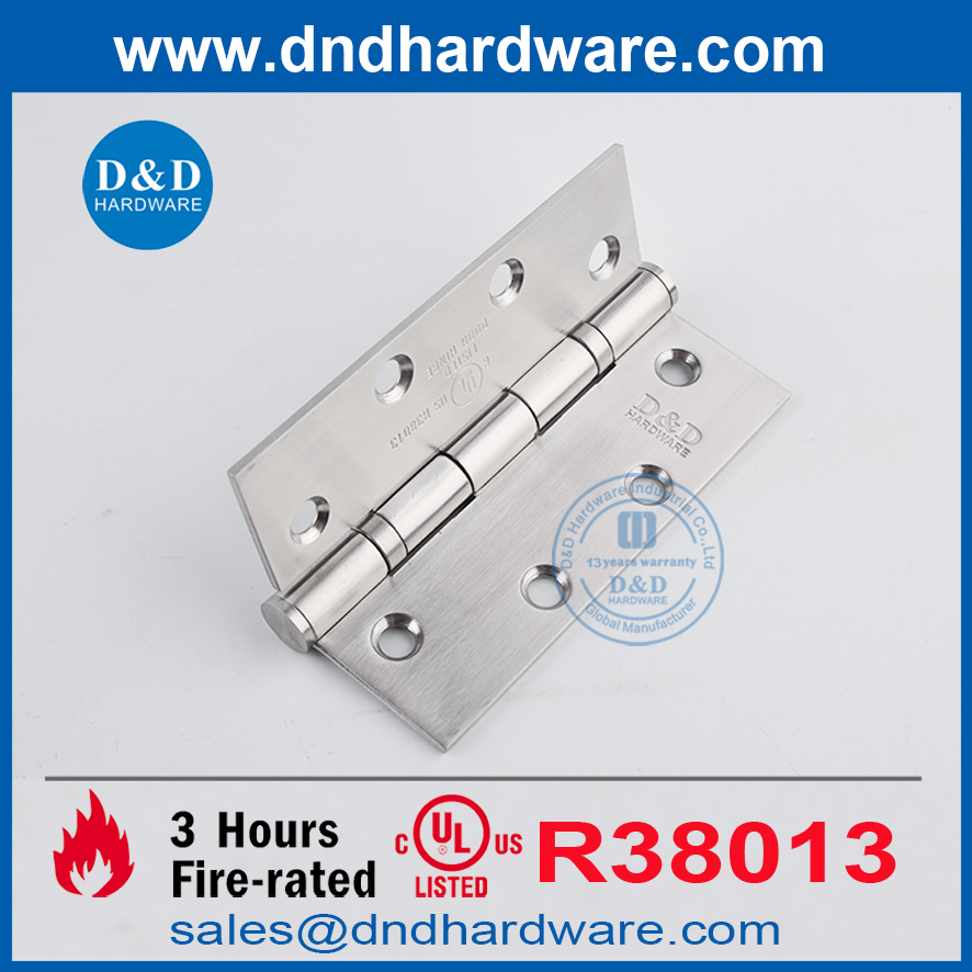 UL Listed Metal Door Stainless Steel 316 Template Fire Door Hinge- DDSS005-FR-5X3.5X3.0
