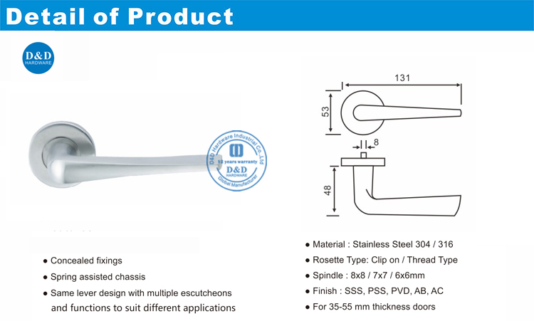 Stainless Steel Door Handle-DDSH022-D&D Hardware